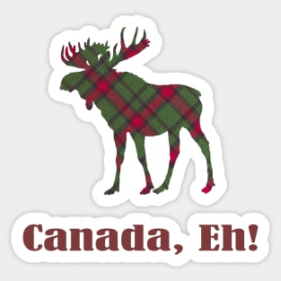 Canadian Plaid Moose Sticker